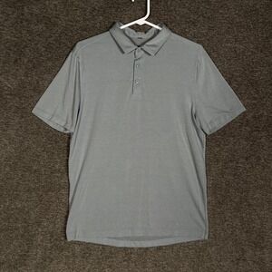 Lululemon Men's S?‎ Blue Gray Polo Shirt Short Sleeve Casual Athletic Golfing